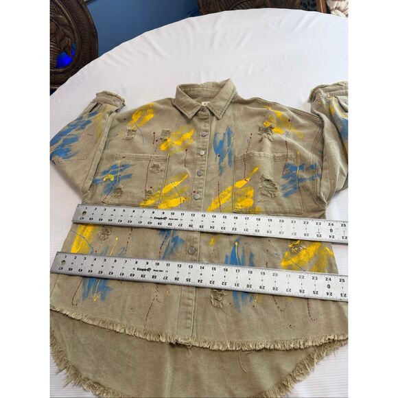 POL Paint Splatter Art To Wear Jacket Shirt Shacket Size Small - Picture 7 of 12
